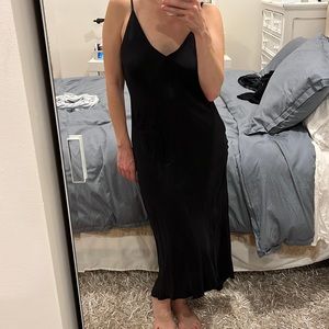Amanda Uprichard black slip dress in small